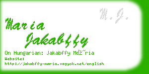 maria jakabffy business card